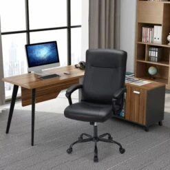 Costway Adjustable Home Office Computer Chair Swivel Rocking Executive Desk Chair With Arms
