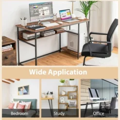 Costway 55'' Computer Desk Home Office PC Workstation W/ Power Outlets & USB Ports Rustic / Black 17 Costway 55'' Computer Desk Home Office PC Workstation W/ Power Outlets & USB Ports Rustic / Black -Homcom Furniture Shop GUEST 411ffc1c 7914 4cf5 bd5a 9371495ab02b