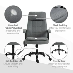 Vinsetto Executive Massage Office Chair With 2-Point Lumbar Massage, USB Power, Adjustable Height, Padded Headrest, Armrest, Gray -Homcom Furniture Shop GUEST 41bd5b76 8f6f 4c88 b60c 7acfcfd4dc39