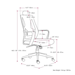 Workspace Mesh Back Office Chair - CorLiving -Homcom Furniture Shop GUEST 426989b4 7ff0 4985 b6ed 3c6aaea25e03