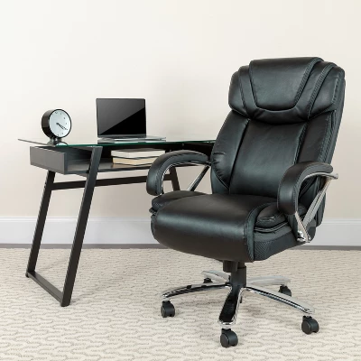 Emma And Oliver 500 Lb. Big & Tall Black LeatherSoft Ergonomic Office Chair With Extra Wide Seat 3 Emma And Oliver 500 Lb. Big & Tall Black LeatherSoft Ergonomic Office Chair With Extra Wide Seat