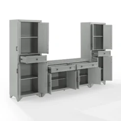 3pc Tara Entertainment Set With Closed Storage Distressed Gray - Crosley 18 3pc Tara Entertainment Set With Closed Storage Distressed Gray - Crosley -Homcom Furniture Shop GUEST 4320cc2d b216 4aaf a358 c0548d529614