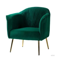 Velvet Barrel Chair With Goden Base Contemporary And Classic Velvet Accent Chair For Living Room | Karat Home -Homcom Furniture Shop GUEST 435ab026 9e29 4d0a b93e 813152ca7105