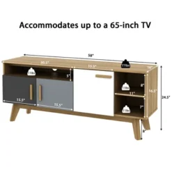 Costway TV Stand For TVs Up To 65'' Entertainment Center Console W/ Adjustable Shelf