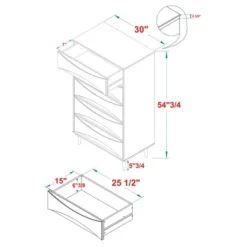 Mid-Century Modern Contoured 5 Drawer Chest Of Drawers - Saracina Home -Homcom Furniture Shop GUEST 43cc1e9a 5cd5 4151 938d 575cc286a256