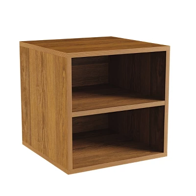 Hastings Home 2-Shelf Cube End Table, Brown 6 Hastings Home 2-Shelf Cube End Table, Brown - Image 5