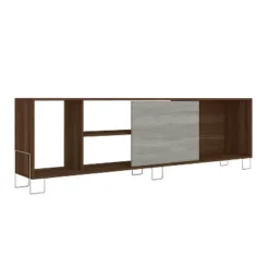 3 Open Compartments Wooden Entertainment TV Stand For TVs Up To 70" Brown/White - The Urban Port -Homcom Furniture Shop GUEST 44467785 259d 484e 8730 b2af553dbe0a