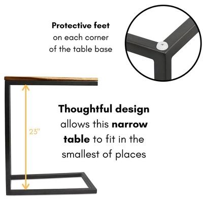 BirdRock Home Acacia Wood TV Tray C Shaped Side Table 3 BirdRock Home Acacia Wood TV Tray C Shaped Side Table