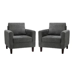 Set Of 2 Deionides Tufted Wooden Upholstered Comfy Club Chair For Bedroom And Living Room With Wood Legs Comfy Club Chair For Bedroom With Wood Legs | ARTFUL LIVING DESIGN -Homcom Furniture Shop GUEST 450989b7 2a2e 4d48 889c 38de2132009f