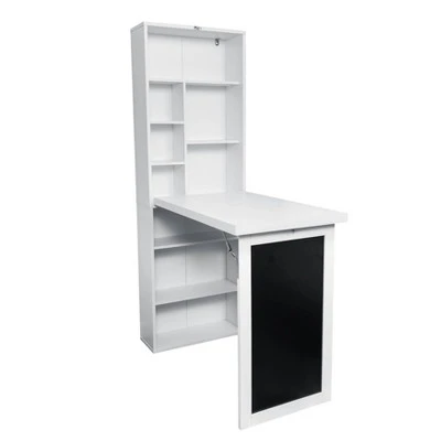 Wall Mount Folding Desk Cabinet With Blackboard White - Danya B. 9 Wall Mount Folding Desk Cabinet With Blackboard White - Danya B. - Image 7