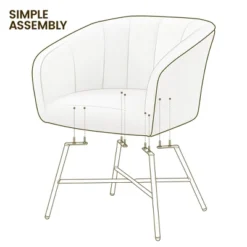 Yaheetech Boucle Barrel Chair Accent Chair With Armrest, White -Homcom Furniture Shop GUEST 45c9284d f8dd 48e3 a1a8 79f8dc5160c5