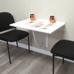 30" X 21.5" Wall Mounted Folding Table And Computer Desk White - InPlace -Homcom Furniture Shop GUEST 4624bb5b f633 42b1 940d 81e87c9ad197