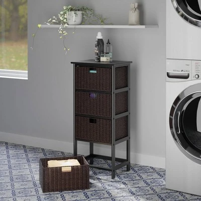 36.81" Omaha Storage Rack With Baskets Black - Winsome 7 36.81" Omaha Storage Rack With Baskets Black - Winsome - Image 5