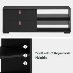 Costway TV Stand Entertainment Media Center Console For TV's Up To 55'' Walnut/Black -Homcom Furniture Shop GUEST 46cbcfba 5de0 44e8 af64 5cebccd83355