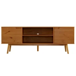 Solid Wood Mid-Century Modern TV Stand For TVs Up To 80" - Saracina Home 35 Solid Wood Mid-Century Modern TV Stand For TVs Up To 80" - Saracina Home -Homcom Furniture Shop GUEST 48805313 cc17 4994 abcd 906cc16aab94