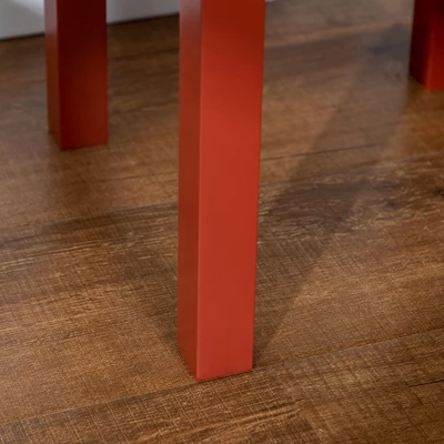 HOMCOM 2-Tier Side Table With Drawer, Narrow End Table With Bottom Shelf, For Living Room Or Bedroom, Set Of 2, Red 7 HOMCOM 2-Tier Side Table With Drawer, Narrow End Table With Bottom Shelf, For Living Room Or Bedroom, Set Of 2, Red - Image 5