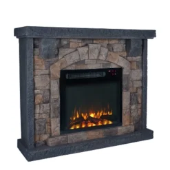 45" Freestanding Electric Fireplace Pewter - Home Essentials -Homcom Furniture Shop GUEST 4befec76 0711 4290 a4a3 c565718eeb28