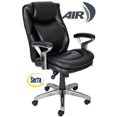 AIR Health & Wellness Managers Chair Black Leather - Serta 16 AIR Health & Wellness Managers Chair Black Leather - Serta - Image 14