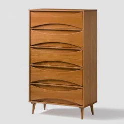 Mid-Century Modern Contoured 5 Drawer Chest Of Drawers - Saracina Home -Homcom Furniture Shop GUEST 4c1c83b0 0324 4ee8 ae12 19111936c63c