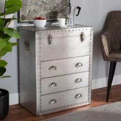 Serge Metal 3 Drawer Accent Storage Chest Silver - Baxton Studio 19 Serge Metal 3 Drawer Accent Storage Chest Silver - Baxton Studio -Homcom Furniture Shop GUEST 4c3348ff 29a5 400c ac92 c534b04ad31e