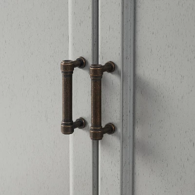 3pc Tara Entertainment Set With Closed Storage Distressed Gray - Crosley 11 3pc Tara Entertainment Set With Closed Storage Distressed Gray - Crosley - Image 9