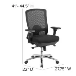 Emma And Oliver 24/7 350 Lb. Big & Tall Black Mesh Synchro-Tilt Swivel Ergonomic Office Chair -Homcom Furniture Shop GUEST 4d2a7bc8 2968 4b11 8e3e 264db92ffcfa