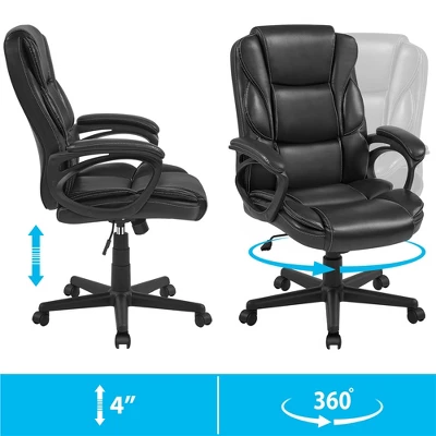 Yaheetech PU Leather Height Adjustable Office Chair With High Back,Black 7 Yaheetech PU Leather Height Adjustable Office Chair With High Back,Black - Image 5
