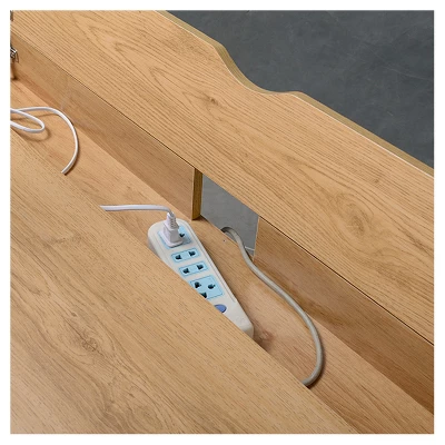 Modern Multi Storage Computer Desk With Storage Beige/White - Techni Mobili 7 Modern Multi Storage Computer Desk With Storage Beige/White - Techni Mobili - Image 5