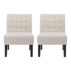 Set Of 2 Lewis Contemporary Fabric Tufted Slipper Chairs - Christopher Knight Home -Homcom Furniture Shop GUEST 4edfd097 4620 4e1a 9d28 d29558870549