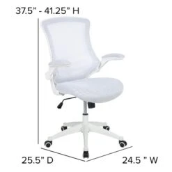 Flash Furniture Mid-Back White Mesh Swivel Ergonomic Task Office Chair With White Frame And Flip-Up Arms -Homcom Furniture Shop GUEST 50c8f08f 49b7 4d9f 8607 cbf90be66fff
