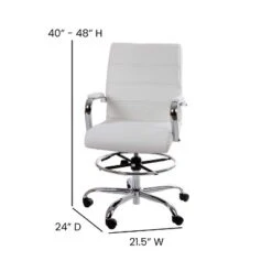 Merrick Lane Mid-Back Drafting Chair With Adjustable Foot Ring Faux Leather Upholstered Swivel Chair With Chrome Base -Homcom Furniture Shop GUEST 51d26005 2768 4d60 a7ab 1348627ba8a9