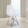 Emma And Oliver Ghost Chair With Gold Metal Base