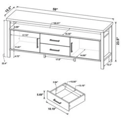 Ruston 2 Drawer TV Stand For TVs Up To 65" - Coaster -Homcom Furniture Shop GUEST 52b62cb5 ab71 4f86 9b18 6a0a35bcd082