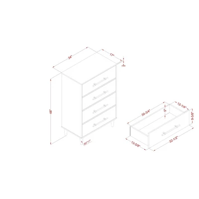 Esigne Mid-Century 4 Drawer Chest Light Oak - HOMES: Inside + Out 9 Esigne Mid-Century 4 Drawer Chest Light Oak - HOMES: Inside + Out - Image 7