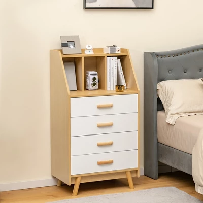 Costway 3-Cube Chest Of Drawers Storage Organizer 4-Drawer Dresser With Countertop 6 Costway 3-Cube Chest Of Drawers Storage Organizer 4-Drawer Dresser With Countertop - Image 4