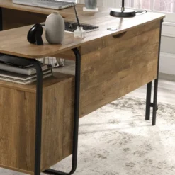 Station House L-Shape Desk Etched Oak - Sauder -Homcom Furniture Shop GUEST 548b76c3 5fab 4b45 bc73 a15108d3ed63