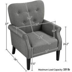 Yaheetech Fabrics Upholstered Accent Chair Arm Chair For Living Room 13 Yaheetech Fabrics Upholstered Accent Chair Arm Chair For Living Room -Homcom Furniture Shop GUEST 57178f0c 1190 436d b64c ac40b21c8218