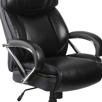 Emma And Oliver 500 Lb. Big & Tall Black LeatherSoft Ergonomic Office Chair With Extra Wide Seat 7 Emma And Oliver 500 Lb. Big & Tall Black LeatherSoft Ergonomic Office Chair With Extra Wide Seat - Image 5