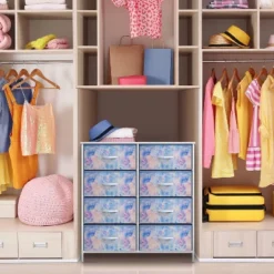 Sorbus Fabric Dresser With Drawers For Children's Room Blue