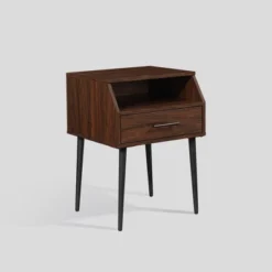 Modern 1 Drawer Angled Side Table - Saracina Home -Homcom Furniture Shop GUEST 583990cb 0dd2 4b3e a67f b80ead13dc72