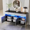 Contemporary Dressing Table With LED Lights And Marble Top, Gray - ModernLuxe -Homcom Furniture Shop GUEST 5b2d5ebf 253e 483c bcb7 25d089750132