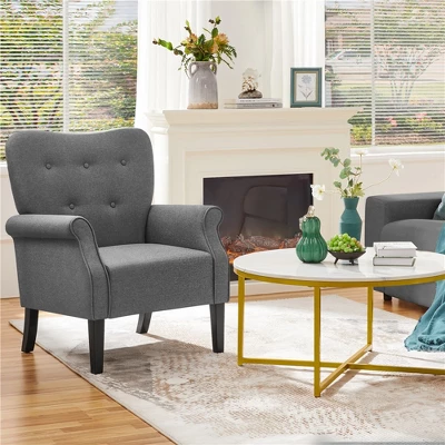 Yaheetech Fabrics Upholstered Accent Chair Arm Chair For Living Room 4 Yaheetech Fabrics Upholstered Accent Chair Arm Chair For Living Room - Image 2