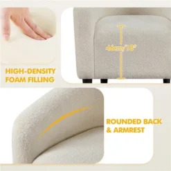 Yaheetech Upholstered Armchair Accent Barrel Chair Ivory 14 Yaheetech Upholstered Armchair Accent Barrel Chair Ivory -Homcom Furniture Shop GUEST 5c11dcce a8b3 482b 8610 aab6efa91d35