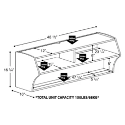 Altus Wall Mounted TV Stand For TVs Up To 50" - Prepac -Homcom Furniture Shop GUEST 5c5ca64e a194 435b bba2 b9c1ab98c229