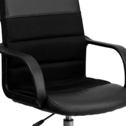 Emma And Oliver Mid-Back Black LeatherSoft And Mesh Swivel Task Office Chair With Arms -Homcom Furniture Shop GUEST 5c9e8769 9d43 454c b341 1a5428c899d2