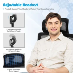 Costway Ergonomic Office Chair High-Back Mesh Chair W/Adjustable Lumbar Support -Homcom Furniture Shop GUEST 5cff5ede 2fbd 417a 9f4d 46837718445d