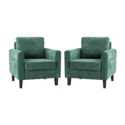 Set Of 2 Deionides Tufted Wooden Upholstered Comfy Club Chair For Bedroom And Living Room With Wood Legs Comfy Club Chair For Bedroom With Wood Legs | ARTFUL LIVING DESIGN -Homcom Furniture Shop GUEST 5d1d3461 38b4 44de 8eec ee51a0bc4343