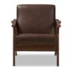 Bianca Mid Century Modern Walnut Wood Distressed Faux Leather Lounge Chair Dark Brown - Baxton Studio -Homcom Furniture Shop GUEST 5e559048 21d7 4ac9 bb27 80adbbd58265