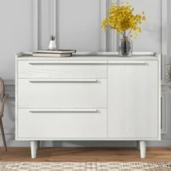 Clio Manufactured Wood Horizontal 3-Drawer Dresser With Solid Wood Legs-Maison Boucle -Homcom Furniture Shop GUEST 5e809485 e9f7 4928 8eb5 d318c1a65492