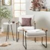 Cushioned Metal & Wood Accent Arm Chair - Cream/Black - Hearth & Hand™ With Magnolia 1 Cushioned Metal & Wood Accent Arm Chair - Cream/Black - Hearth & Hand™ With Magnolia -Homcom Furniture Shop GUEST 5f0e5097 918e 4add b8ce 8003a991a2a4